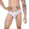 Sexy Herren-Bademode, Badehose mit abnehmbaren Push-Up-Cup-Pads, Badeanzug, niedrige Leibhöhe, Krawatten, Badehose, modischer Druck, Strandmode