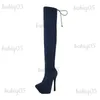 Stiefel 2022 Frauen Overknee Stiefel Plattform Thin High Heel Damen Oberschenkel Stiefel Denim Spitzschuh Kreuz Gebunden Sexy Stiefel Für Frau T231124