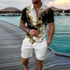 Męskie dresy męskie zwykłe koszulki polo z krótkim rękawem dwa zestawy letniej koszulki podróży na plaży 230424