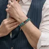 Strand natursten labradourite armband silver färgkedja dubbel lager hematit charm män vänskap smycken