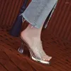 Slippels Leisure Women Slides Daily Strange High Heel Shoes For Solid Shine Bling Rivet Summer Zapatos de Mujer