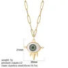 Jewelry Pendant Necklaces Greek Evil Blue Eye Necklace For Women Gold Color Turkish Womans Punk Long Chains Stainless Steel Link Col Dhnby