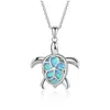 Sieraden mode sier gevulde blauwe imitati opal zeeschildpad hanger ketting voor vrouwen vrouwelijk dier oceaan strand cadeau1 drop del dha3z