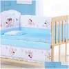 مجموعات الفراش 6pcsset مصدات سرير الطفل طبقة كاريك كارتون القطن بياضات سرير تشمل وسادة ورقة ZT57 220531 إسقاط التسليم M DH8MI
