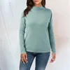 Suéteres de mujer elegante suéter de punto de cuello alto ajustado cuello redondo ropa interior térmica Top moda coreana jerseys con capucha para mujer