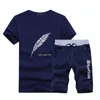 Gym Kleidung Mode Sommer Trainingsanzug Knielangen Männer Elastischer Bund Activewear Männlichen Casual T-shirt Shorts