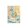 Notebook PU Leather Magnetic Buckle Note Chinese Landscape Painting Color Page Diary Planners Journals Office School Supplies