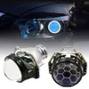 New 2PCs HD Blue Tape Dual Light Lens Car Headlight Fog Lamp Laser Super Bright 55W Red White Green Purple Blue