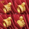 ウェディングリングXuhuang Dubai Gold Miltated Finger Ring Jewelry Wedding Party for Women Arabic African Charm Designer Copper Jewellery 231123