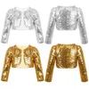 السترات Feeshow Kids Girls Baby Jacket Coat Equins Sparkly Brazer Bolero Drugan Cardigan Top Colled Asstric