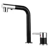 Bathroom Sink Faucets Black/White Basin Faucet Deck Mounted Split Body Pull Out Water Mixer Brass Washbasin Tap