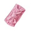 Born Baby Girls Ribbed Bow Headband Cable Knit Wide Nylon Elastic Hair Band Shower Gift Po Props Accessories