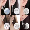 Hoop oorbellen Huggie Trendy Long voor vrouwen 925 SILVER DAISY FLOM CROSS COUNE COIN OORRUM SIERADY MAKEN GIDEEN