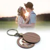 Aangepaste foto Keychain Party Gunst Geschenk gepersonaliseerde gegraveerde fotonaam Keyring Wood Key Ring For Women Man Moederdag