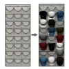 Storage Bags Baseball Hat Rack 24 Pockets Bag Ballcap Display Holder Wall Mount Hang With Hooks Organizer Over The DoorStorage