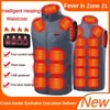 Women's Vests 21 Heating Zones Smart Men's Winter USB Electric Heating Vest Jacket Clothing Ski Winter Warm Heating Pad Thermal Vest 231123