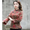 Ethnische Kleidung Cheongsam Frauen Tang Kostüm Tops 2023Winter Baumwollmischung Drucke Spleißen Verdickung Warme Chinesische Art Qipao Retro Shirts W