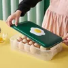 Bouteilles de stockage, conteneur d'œufs avec porte-couvercle, étui transparent PP antidérapant, boîte d'organisation de réfrigérateur Portable