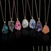 Pendant Necklaces Irregar Natural Stone Necklace Crystal Stones Pendant Necklaces For Women Girls Fashion Jewelry Gift Drop Delivery J Dhxxi