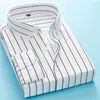 Men's Casual Shirts Dress Shirt Striped Design Long Sleeve Band Collar Button Down Available In Different Colors