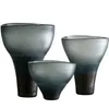 Vazolar ev mobilyası modern basit siyah gri boynuz cam vazo oturma odası yemek masaüstü dekorasyon