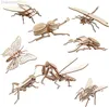 3d puzzels houten insect dier skeletmodel model diy ambachten stengel speelgoed geschenken voor kinderen volwassenen tieners