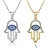 Colliers pendentif bleu mauvais œil Hamsa main collier troisième pendentif colliers chanceux protection bijoux livraison directe bijoux colliers P Dh3Nn