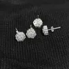 Nuoya Fine Iced Out Diamond VVS Moissanite 남자 Sterling Sier Stud Earrings Women Jewelry