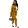 Women's Two Piece Pants Thread Stitching Long Sleeve Zipper Sweater Fleece Work Leisure Sports Two-Piece Set