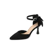 Stiletto Women Sandals High Heels 31-43 Våren och sommaren riktade ankelbandet Brudbröllopskor 17