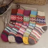 Winter Thermische Sokken Vintage Kleurrijke Kousen Wol Gebreide Kerst Kousen Mode Katoen Casual Enkelbandje Party Favor Q768