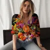 Women's Blouses Summer Ladies Shirt Fruit Plant 3D Printed Lady Beautiful Casual Style Fashion Trend