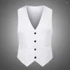 Gilet da uomo Gilet da uomo Slim Fit Elegante scollo a V per il tempo libero, feste, abiti da lavoro, tinta unita, barra singola