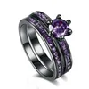 Bandringe Charm Paar Romantisches Lila Set Trendy Herren Edelstahl Keltischer Drache Ring Modeschmuck 231123