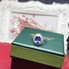 Cluster Rings AZJ Tanzanite Ring Fine Jewelry Pure 18K Gold Natural Gemstones 2.3ct Diamonds Female Anniversary Gift