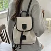 Schulbeutel Frauen Rucksack PU Leder Rucksack für Frauen 2023 kleine Mode koreanische Dudelsackdesignerin weibliche Rucksäcke Clamshell lässig