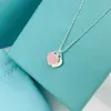 v Gold Plated Mijin Double Heart t Family Love Necklace Peach Heart Pendant Chain Personalized Fashion Valentine's Day for Women Girls