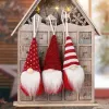 عيد الميلاد المحبوكة مجهولي الهوية زخرفة طويلة لحية زخرفة Gnome Santa Xmas Tree Door معلقة معلقات المنزل العام الجديد ديكورات العطلات الهدية JY0651