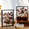 Decorative Objects Figurines Dry Flower Display Frame Transparent Bouquet Wood Box Wall Mount Specimen Storage Home Decor 231123