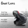 Motosiklet Kaskları Yarış Modüler Çift lens Cascos Para Moto Motocross Casque Tam Yüz Shited İç Güneş Dot ECE