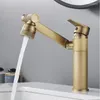 Robinets d'évier de salle de bains, robinet de lavabo en bronze antique, mitigeur à levier unique et mitigeur froid, rotation de lavabo en laiton massif