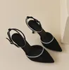 Sandals Large Size 31-43 Ankle Strap Summer Hollow Point Toe 8cm High Heels Women's Shoes Sexy Dress