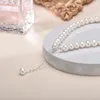 Bracciale con perle coltivate d'acqua dolce da 67 mm AA bianche con perline da 68 mm Braccialetti con perle in argento sterling 925 per donne Ragazze Signore 230424