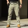 Pantalons pour hommes, salopette extensible d'extérieur de couleur unie avec grandes poches, ample, travail de Chef, survêtement lourd, poche pour téléphone