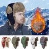 Chapeaux de trappeur pour hommes, chapeau de Ski imperméable d'hiver, cache-oreilles de Trooper, casquette de bombardier russe chaude, protège-oreilles respirants pour hommes