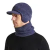 Masques faciaux de mode cache-cou hiver chaud oreillettes cagoule chapeau pour hommes femmes écharpe ensemble avec peluche velours bonnet chapeau hommes pull tricoté chapeau bonnets mâle 231124