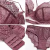 Bras Sets Logirlve Sexy Lingerie Ultrathin Cup For Women underwear Classic Bandage Bra Set Push Up Brassiere Lace Plus Size Underwear 231124