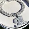 Pendant Necklaces CUC Iced Out Baguette Cursive Letter Pendant Necklace For Men Women Hip Hop Chain Fashion Rock Jewelry Gift A-Z 231124