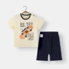 Clothing Sets New Baby Summer Dress Men's and Women's Cute Pattern Harlan Pants Set Outgoing Cotton Trendy Short Sleeve