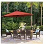 11 ft. Offset Cantilever Patio Umbrella with Heavy-Duty Base for Deck, Pool and Backyard in Red TB-EU012RD